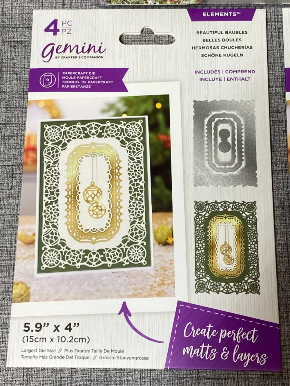 NEW Crafters Companion 3pc Lot Sparkling Snowflake & Baubles & Emboss Folder